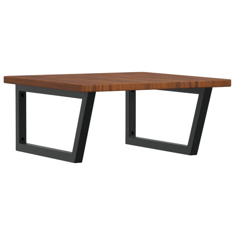 Vidaxl badkamer wandschap staal en massief eikenhout
