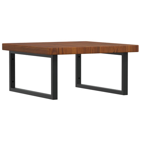 Vidaxl badkamer wandschap staal en massief eikenhout