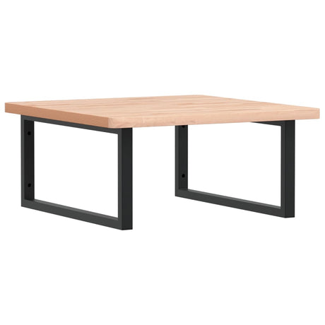 Vidaxl badkamer wandschap staal en massief beukenhout