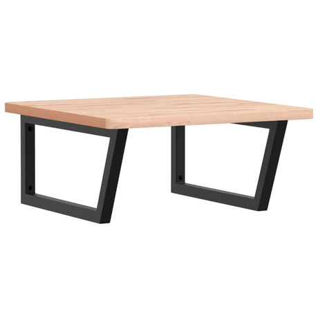 Vidaxl badkamer wandschap staal en massief beukenhout