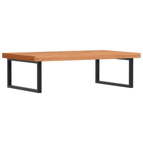 Vidaxl badkamer wandschap staal en massief beukenhout