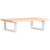 Vidaxl badkamer wandschap staal en massief eikenhout