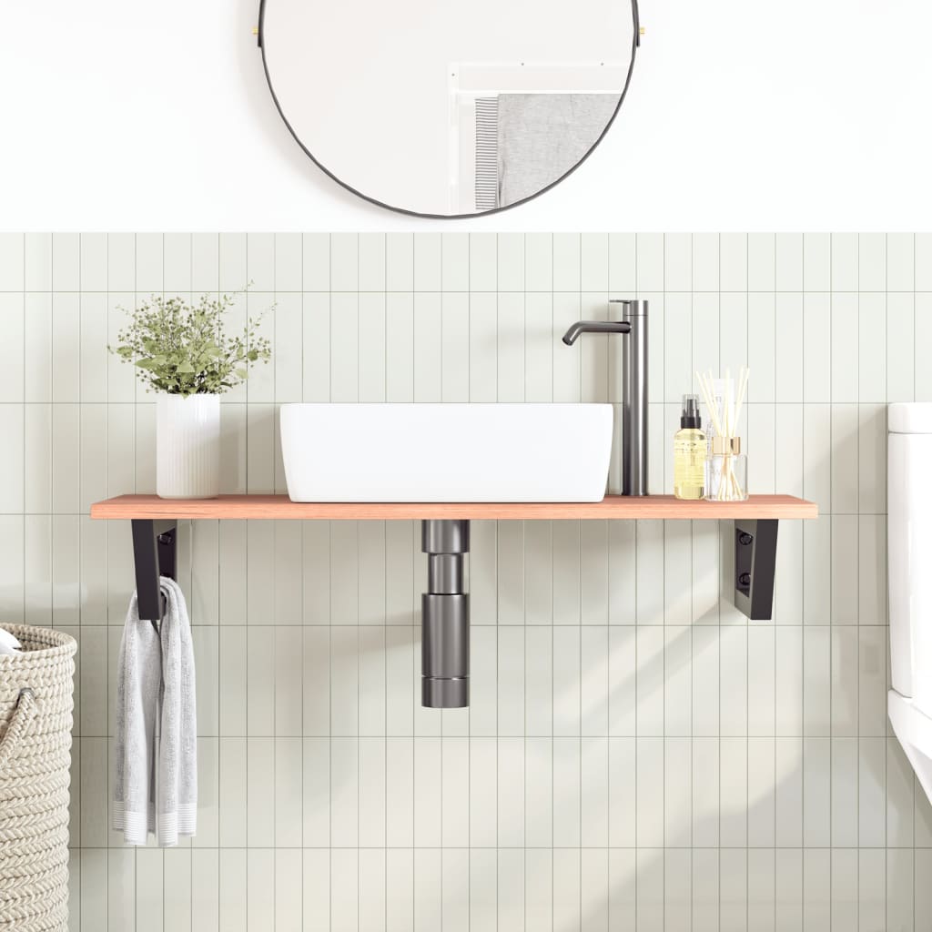 Vidaxl badkamer wandschap staal en massief eikenhout