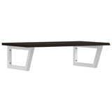 Vidaxl badkamer wandschap staal en massief eikenhout