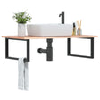 Vidaxl badkamer wandschap staal en massief eikenhout