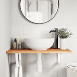 Vidaxl badkamer wandschap staal en massief acaciahout