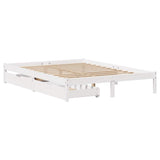 Vidaxl bedframe zonder matras massief grenenhout wit 135x190 cm