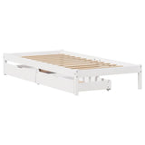 Vidaxl bedframe zonder matras massief grenenhout wit 90x200 cm