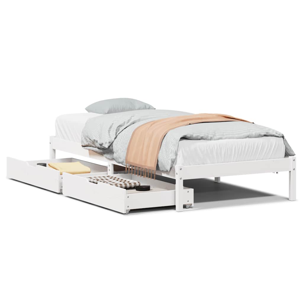 Vidaxl bedframe zonder matras massief grenenhout wit 140x200 cm