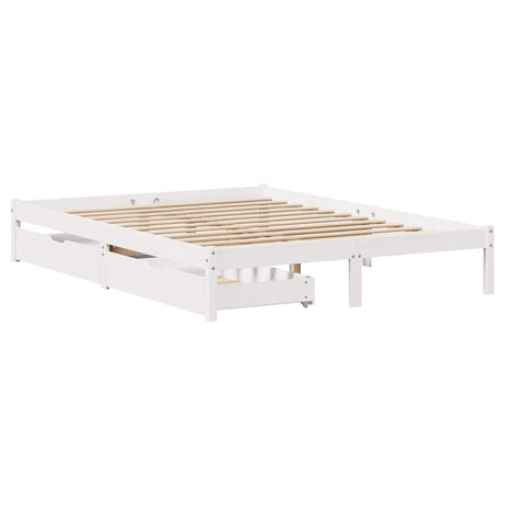 Vidaxl bedframe zonder matras massief grenenhout wit 120x200 cm