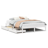 Vidaxl bedframe zonder matras massief grenenhout wit 150x200 cm