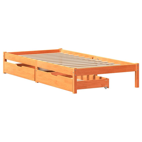 Vidaxl bedframe zonder matras massief grenenhout wasbruin 90x200 cm