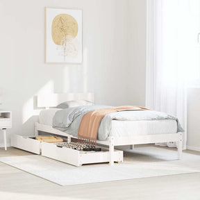 Vidaxl bedframe zonder matras massief grenenhout wit 90x200 cm