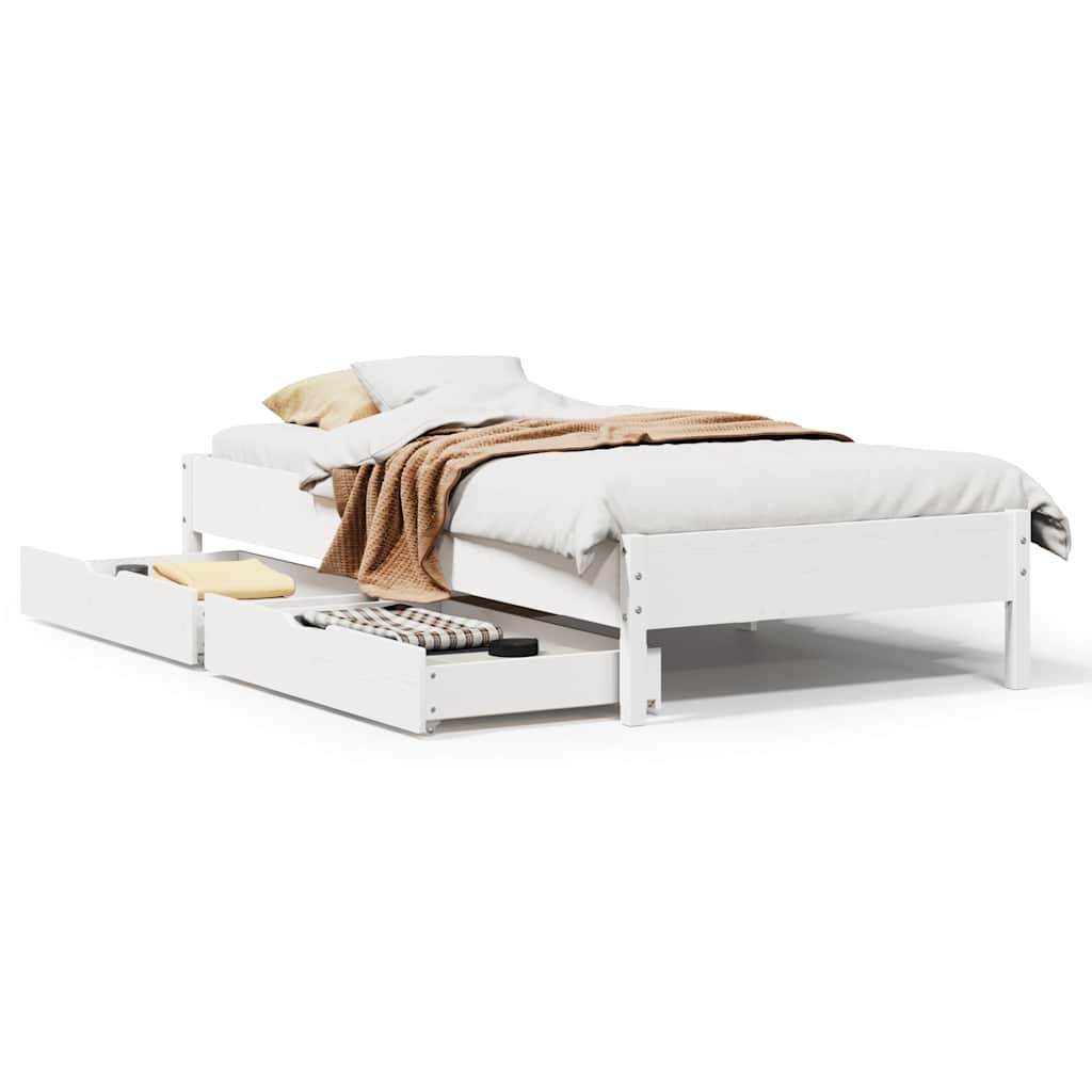 Vidaxl bedframe zonder matras massief grenenhout wit 90x190 cm