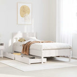 Vidaxl bedframe zonder matras massief grenenhout wit 75x190 cm