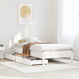 Vidaxl bedframe met lades massief grenenhout wit 75x190 cm