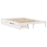 Vidaxl bedframe met lades massief grenenhout wit 140x190 cm