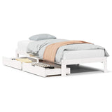 Vidaxl bedframe met lades massief grenenhout wit 100x200 cm