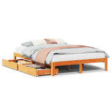 Vidaxl bedframe met lades massief grenenhout wasbruin 120x190 cm