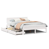 Vidaxl bedframe met lades massief grenenhout wit 120x190 cm
