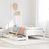 Vidaxl bedframe met lades massief grenenhout wit 100x200 cm