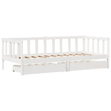 Vidaxl slaapbank met lades 90x190 cm massief grenenhout wit