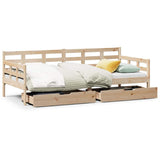 Vidaxl slaapbank met lades 90x190 cm massief grenenhout