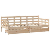 Vidaxl slaapbank met lades 90x190 cm massief grenenhout