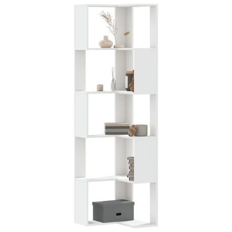 Vidaxl boekenkast 5-laags hoek 50x50x179 cm bewerkt hout wit
