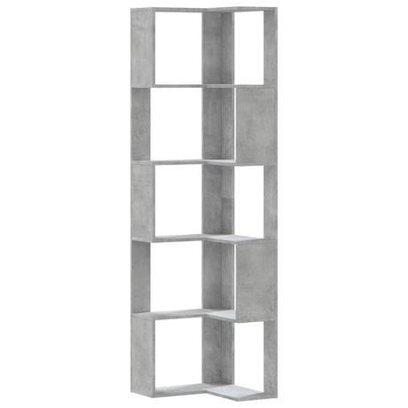 Vidaxl boekenkast 5-laags hoek 50x50x179 cm bewerkt hout betongrijs