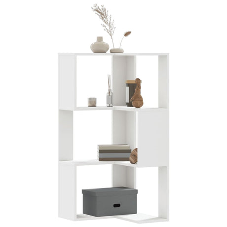 Vidaxl boekenkast 3-laags hoek 50x50x102 cm bewerkt hout wit