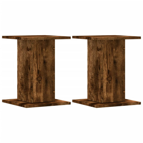 Vidaxl speakerstandaards 2 st 30x30x40 cm bewerkt hout gerookt eiken