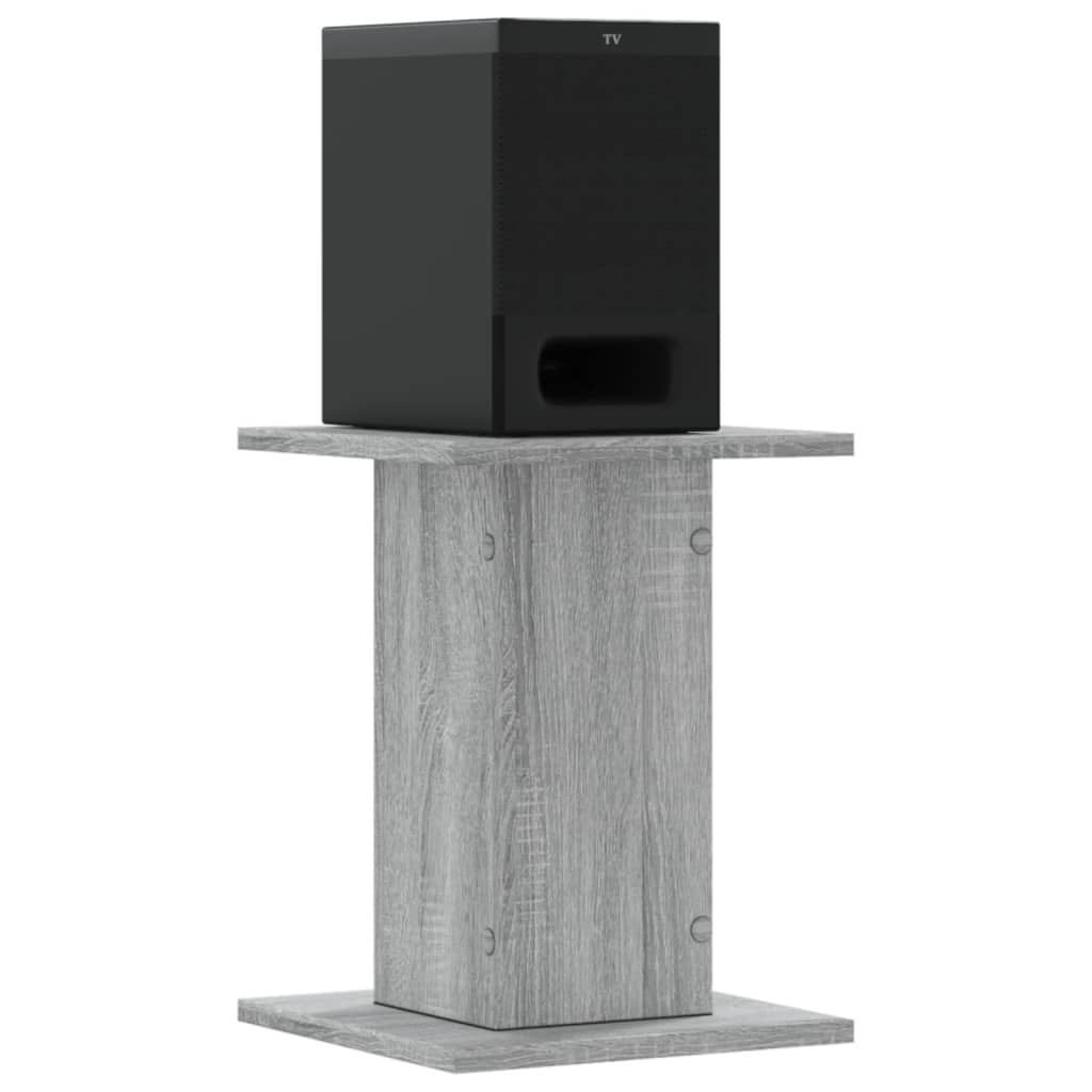 Vidaxl Speaker Stands 2 PC 30x30x40 cm Sonoma grigio in legno trasformato