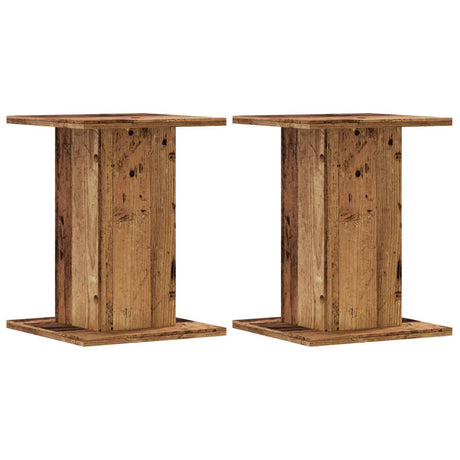 Vidaxl speakerstandaards 2 st 30x30x40 cm bewerkt hout oud houtkleurig