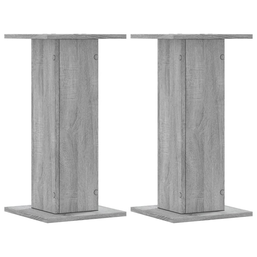 Vidaxl Speaker Stands 2 PC 30x30x60 cm Sonoma grigio in legno trasformato