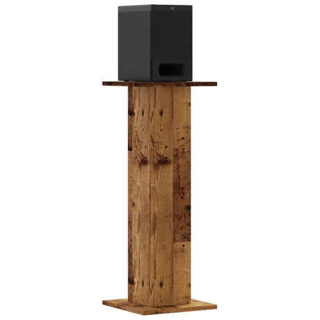 Vidaxl speakerstandaards 2 st 30x30x80 cm bewerkt hout oud houtkleurig