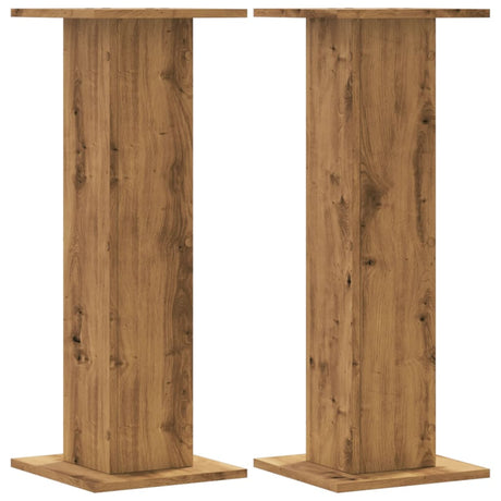 Vidaxl speakerstandaards 2 st 30x30x80 cm hout artisanaal eikenkleurig