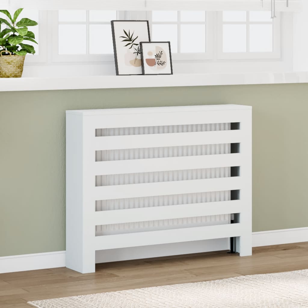 VIDAXL -Radiatorkonstruktion 104x20x82 cm verarbeitetes Holz weiß