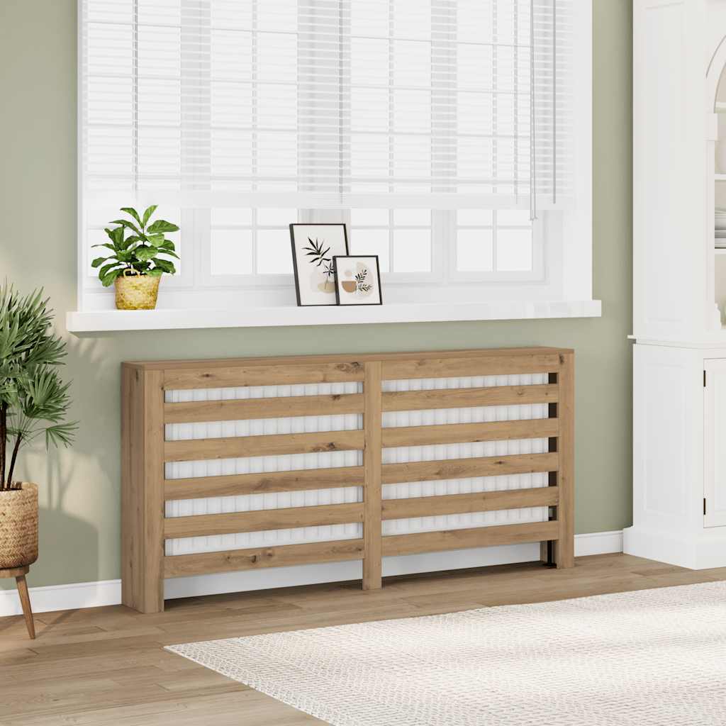Vidaxl radiatorombouw 175x20x82 cm bewerkt hout artisanaal eikenkleur