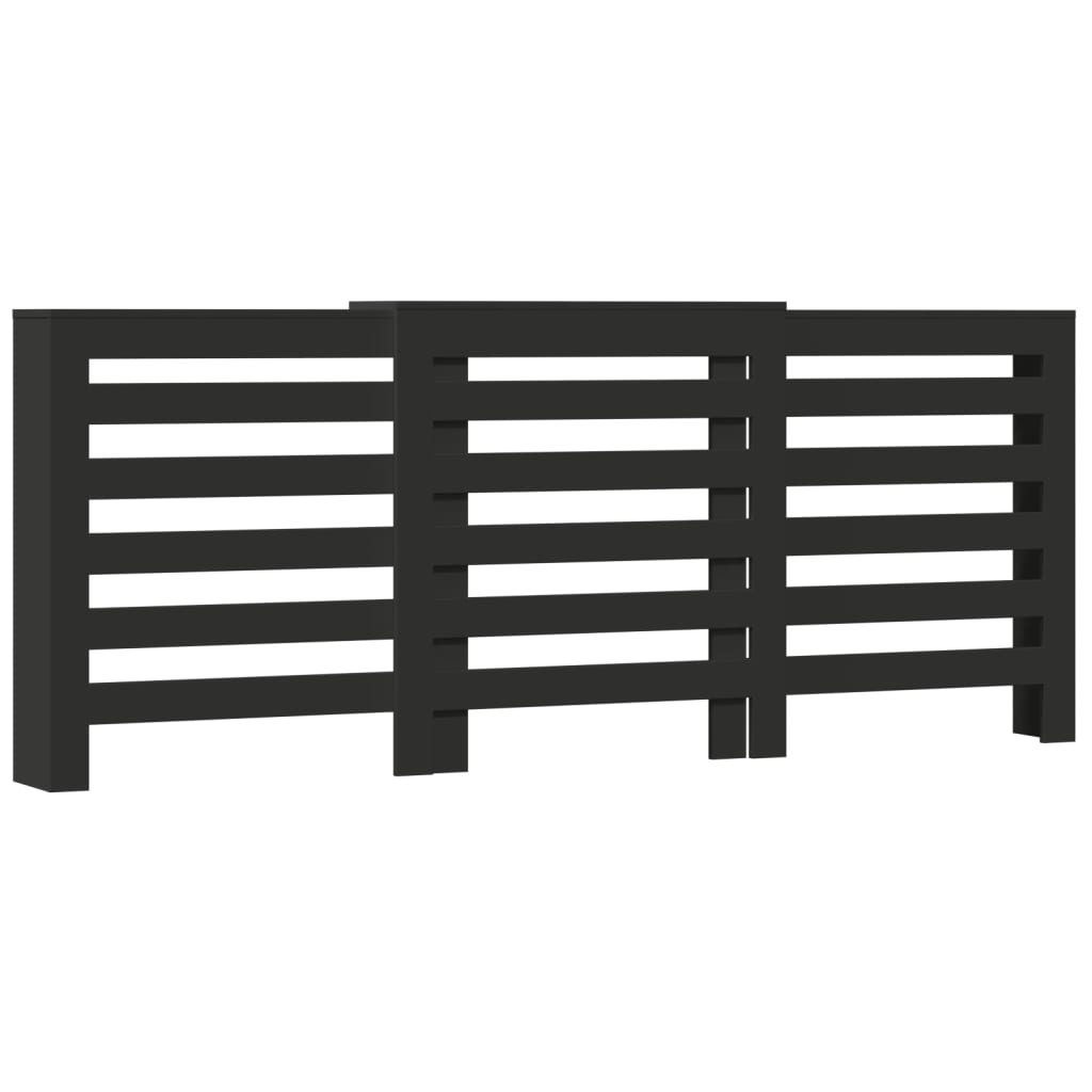 VIDAXL -Radiatorkonstruktion 205x21.5x83.5 cm verarbeitetes Holzschwarzschwarz