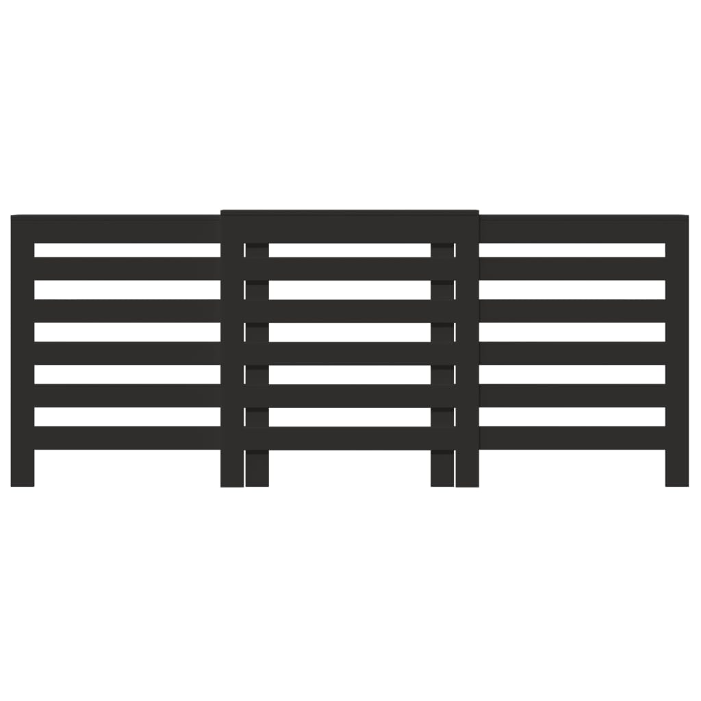 VIDAXL -Radiatorkonstruktion 205x21.5x83.5 cm verarbeitetes Holzschwarzschwarz