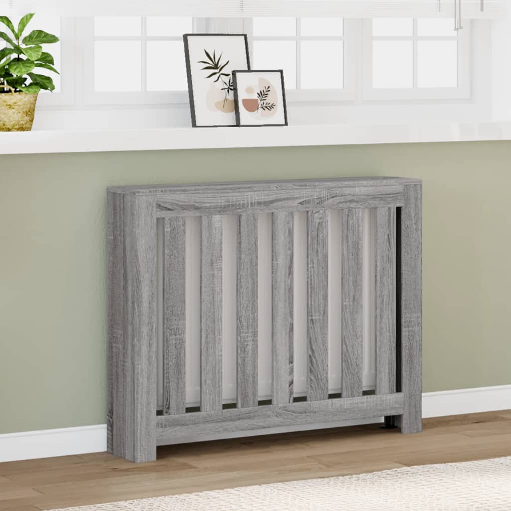 VIDAXL -Radiatorkonstruktion 104x20x82 cm verarbeitetes Holzgrau Sonoma -Eiche