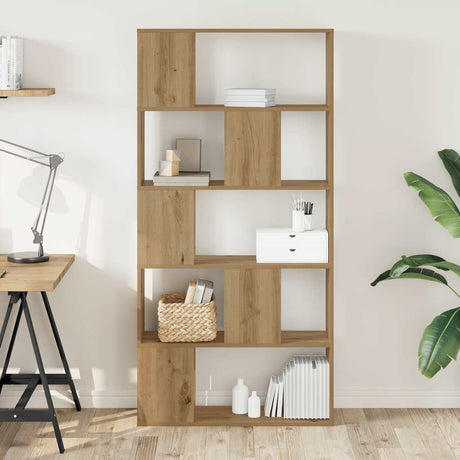 Vidaxl boekenkast 5-laags 80,5x23,5x162,5 cm hout artisanaal eiken