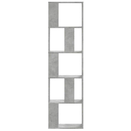 Vidaxl boekenkast 5-laags 45x23,5x162,5 cm bewerkt hout betongrijs