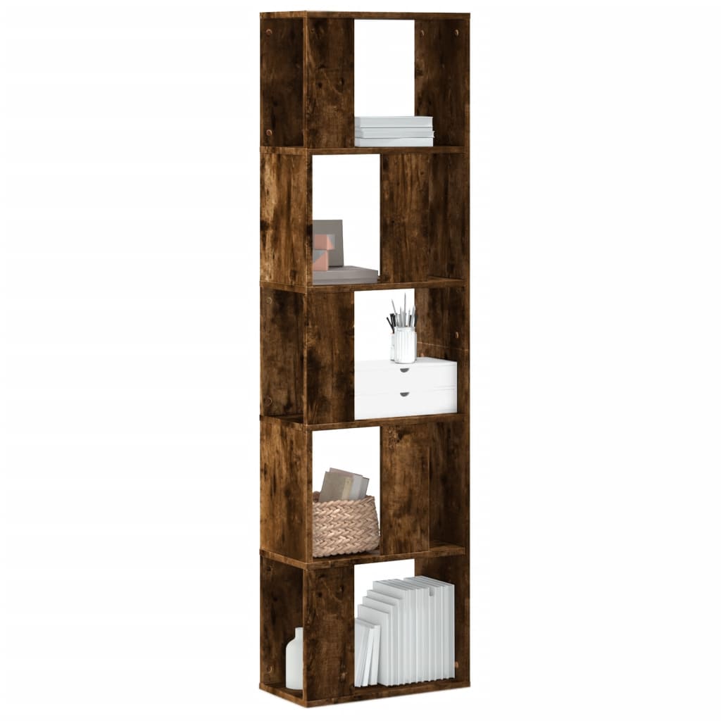 Vidaxl boekenkast 5-laags 45x23,5x162,5 cm bewerkt hout gerookt eiken