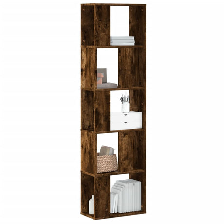 Vidaxl boekenkast 5-laags 45x23,5x162,5 cm bewerkt hout gerookt eiken