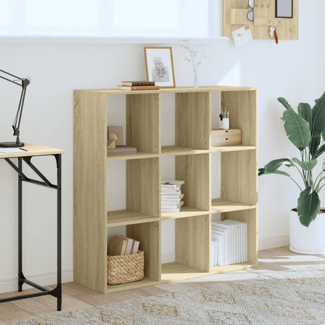 Vidaxl boekenkast 102x32x102 cm bewerkt hout sonoma eikenkleurig