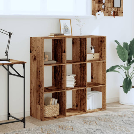 Vidaxl boekenkast 102x32x102 cm bewerkt hout oud houtkleurig