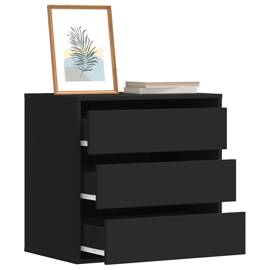 Vidaxl ladekast 60x41x58 cm bewerkt hout zwart