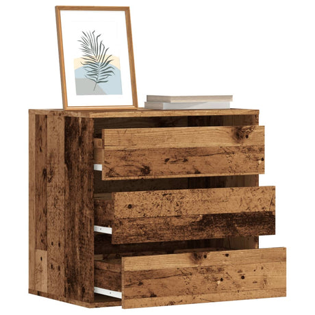 Vidaxl ladekast 60x41x58 cm bewerkt hout oud houtkleurig